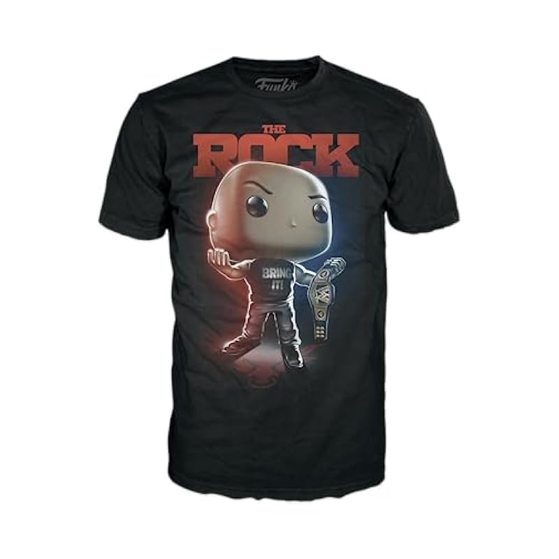 T-Shirts Funko Funko Pop! Boxed Tee: WWE - The Rock with Belt - XS