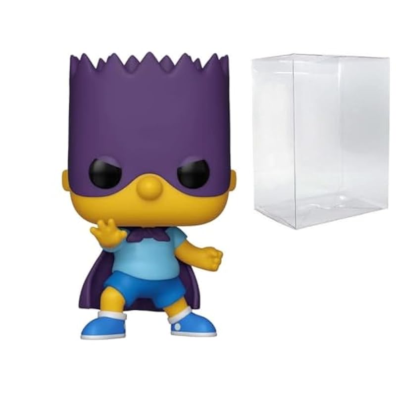 Funko The Simpsons: Bart Simpson - Bartman Pop! Vinyl Figure (Bundled with Compatible Box Protector Case), Multi, 3.75 Funko Action Figures