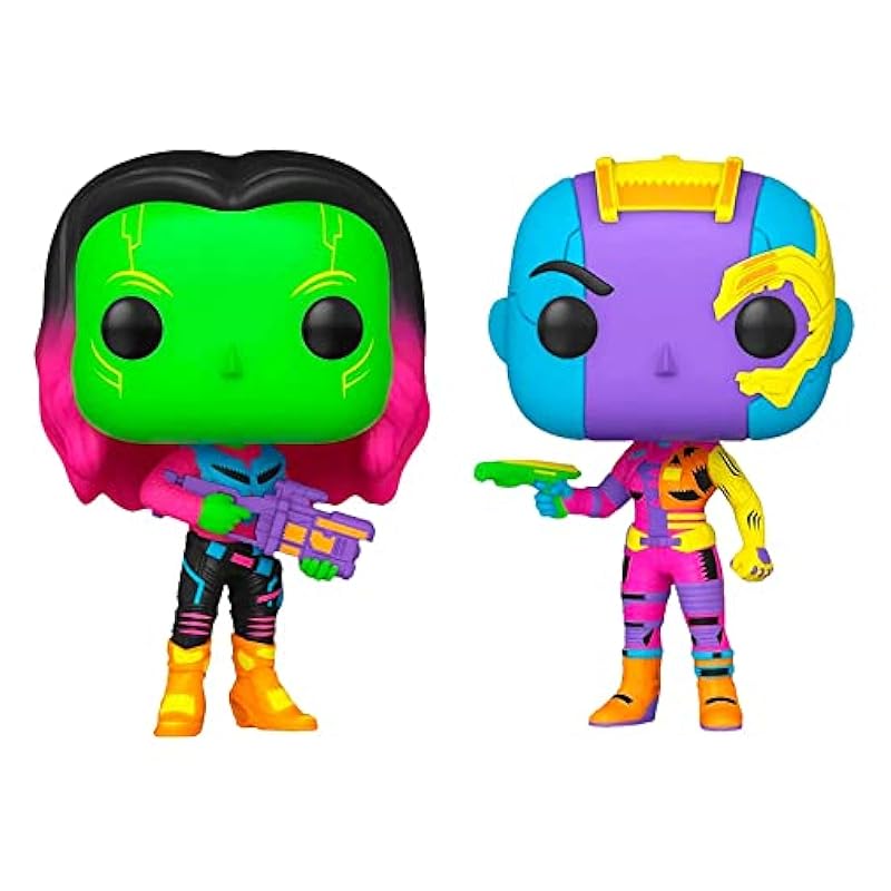 Pop! Exclusive Black Light Two Pack Marvel Guardians of The Galaxy Vol. 2 Gamora & Nebula #2 Funko Bobbleheads