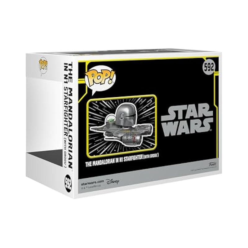 Funko Pop! Ride Super Deluxe: Star Wars Hyperspace Heroes - The Mandalorian in N1 Starfighter (with Grogu), Amazon Exclusive Bobbleheads Funko