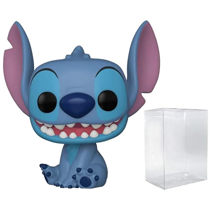 Bobbleheads Funko Funko Disney: Lilo & Stitch - Smiling Seated Stitch Pop! Vinyl Figure (Bundled with Compatible Pop Box Protector Case)