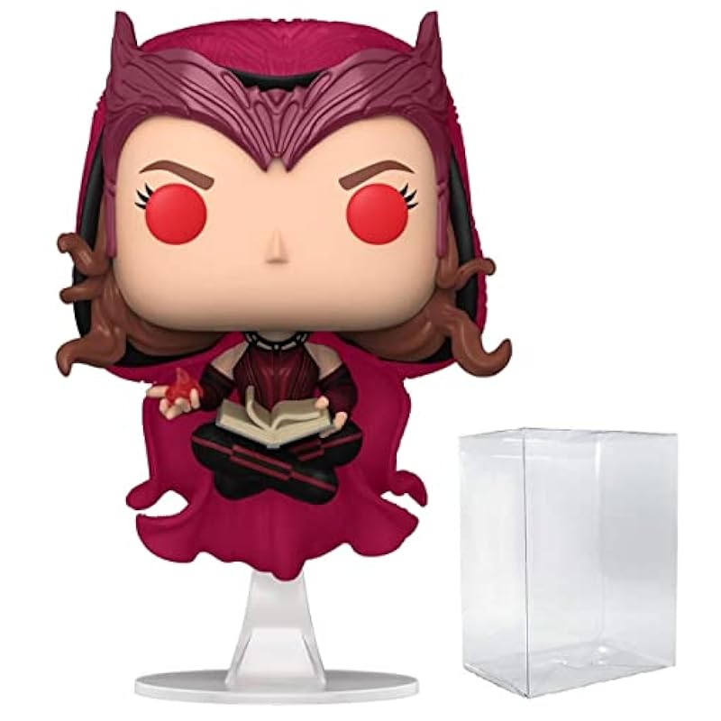 POP Marvel: WandaVision - The Scarlet Witch Glow-in-The-Dark Exclusive Funko Vinyl Figure (Bundled with Compatible Box Protector Case), Multied, 3.75 inches Funko Bobbleheads