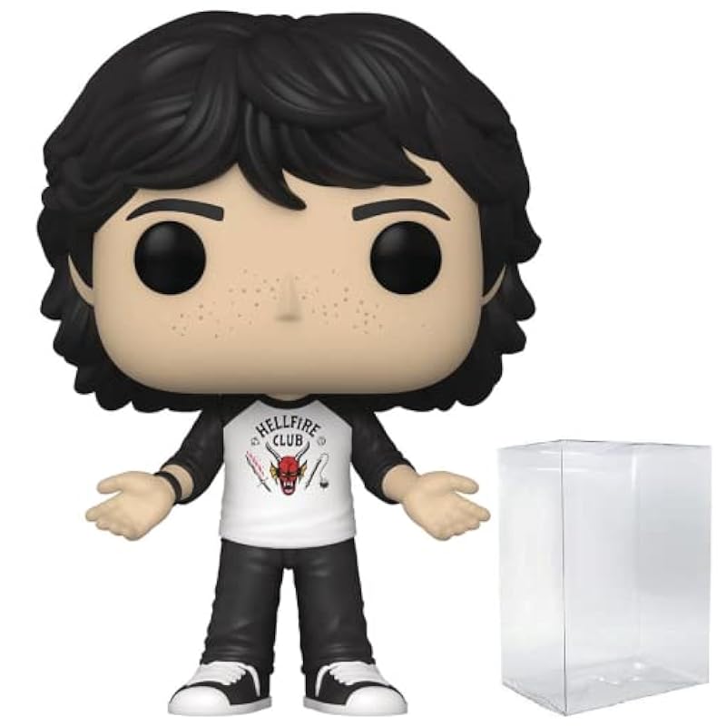 POP [Stranger Things - Mike Wheeler [Season 4] Funko Vinyl Figure (Bundled with Compatible Box Protector Case), Multi, 3.75 inches Funko Bobbleheads