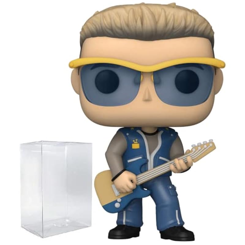 Action Figures Funko POP Rocks: U2, ZooTV - Adam Funko Vinyl Figure (Bundled with Compatible Box Protector Case), Multied, 3.75 inches