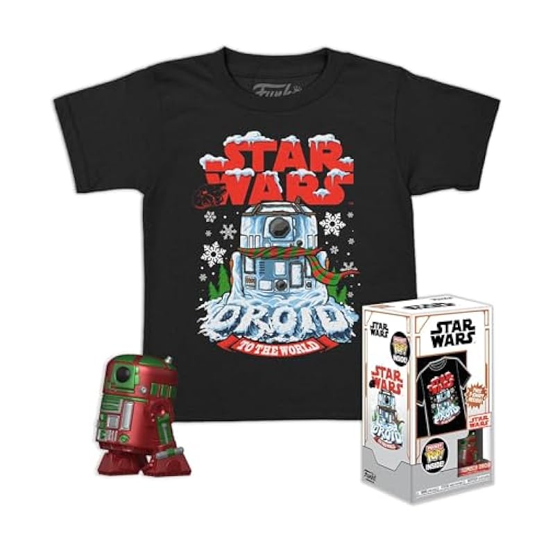 Funko Pocket POP! & Tee: Star Wars - Holiday R2D2 - Metallic - Extra Large - (XL) - T-Shirt - Clothes with Collectable Vinyl Minifigure - Gift Idea - Toys and Short Sleeve Top for Adults Uni Men Bobbleheads Funko