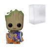 Funko POP! Marvel: I Am Groot, Groot with Cheese Puffs Bundled with Compatible Box Protector Case Action Figures