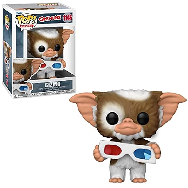 Funko POP Gremlins - Gizmo with 3D Glasses Funko Vinyl Figure (Bundled with Compatible Pop Box Protector Case), Multi, 3.75 inches Action Figures