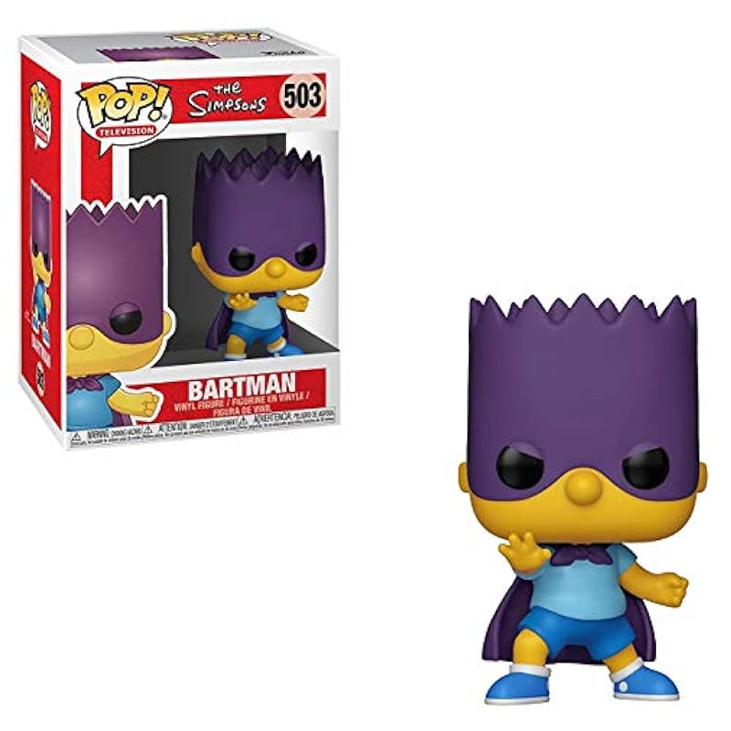 Funko The Simpsons: Bart Simpson - Bartman Pop! Vinyl Figure (Bundled with Compatible Box Protector Case), Multi, 3.75 Funko Action Figures