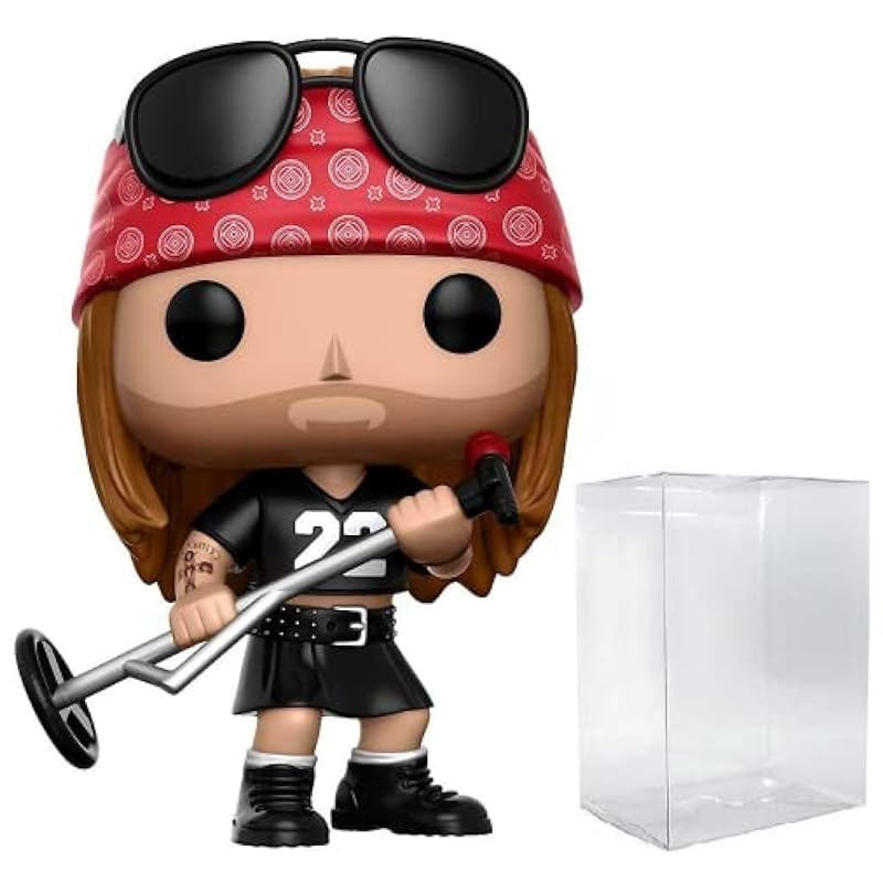 Guns N' Roses - Axl Rose Funko Pop! Rocks Vinyl Figure (Bundled with Compatible Pop Box Protector Case), Multied, 3.75 inches Funko Action Figures
