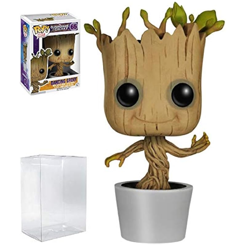 POP Marvel: Guardians of The Galaxy - Dancing Groot Funko Pop! Vinyl Figure (Bundled with Compatible Pop Box Protector Case), Multied, 3.75 inches Funko Action Figures