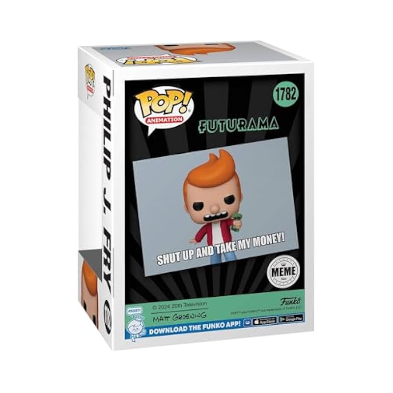 Funko Pop! Vinyl Fig. Futurama Philip J. Fry Meme EE Bobbleheads Funko
