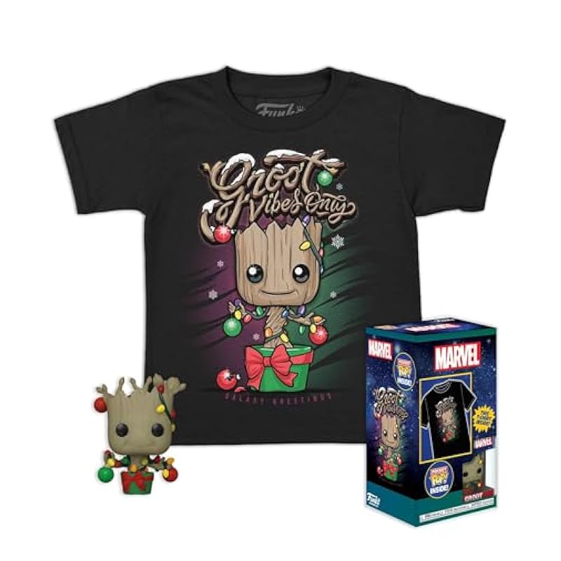 Funko Pocket Pop! & Tee: Guardians of The Galaxy - Holiday Groot - S Funko Action Figures