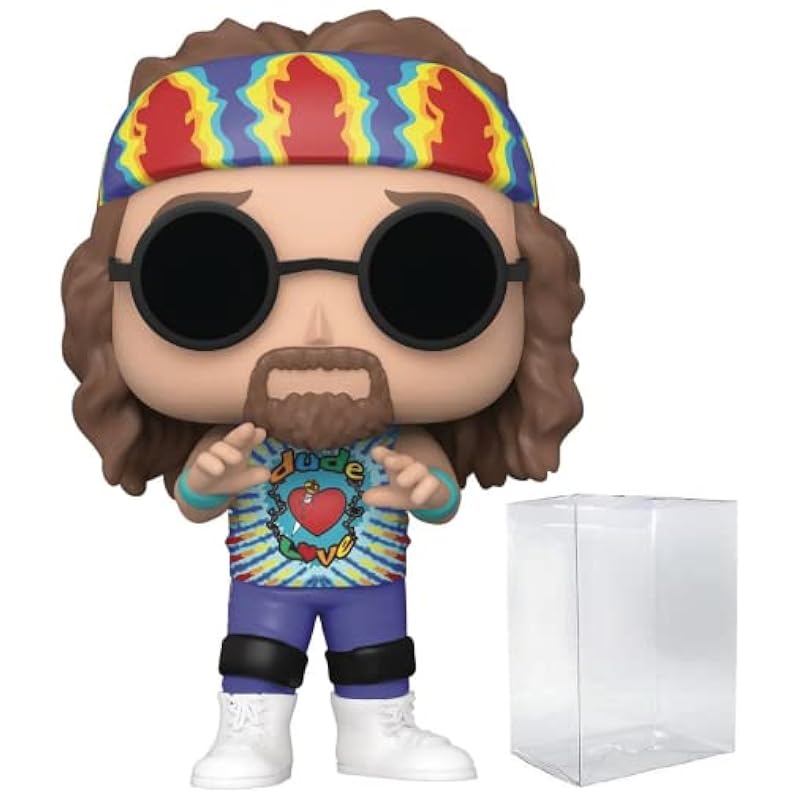 POP WWE: Dude Love Funko Pop! Vinyl Figure (Bundled with Compatible Pop Box Protector Case), Multi, 3.75 inches Funko Bobbleheads