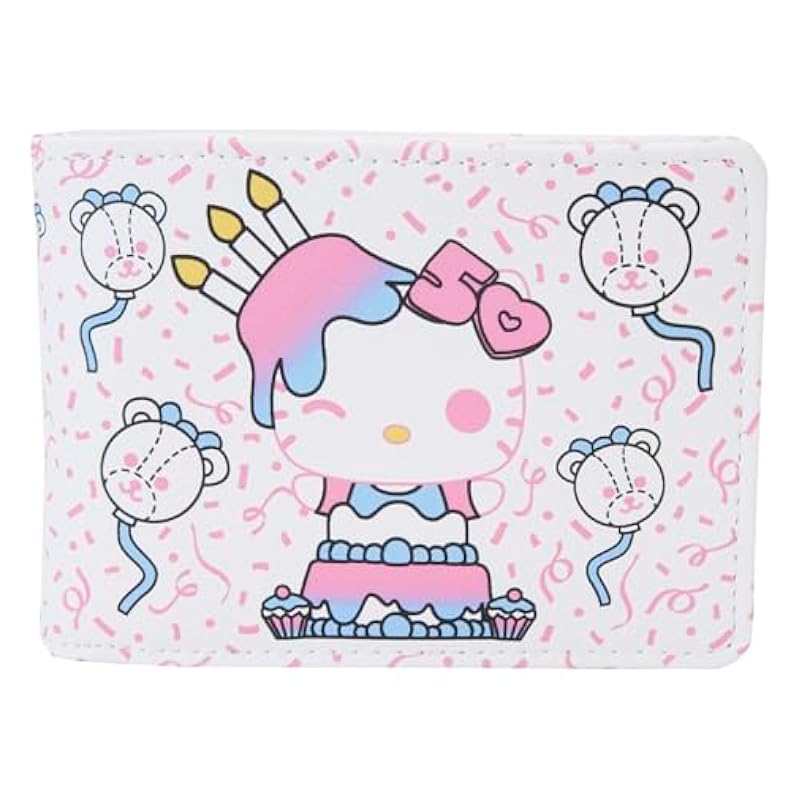 Funko Funko Pop! Sanrio: Hello Kitty 50th Anniversary All Over Print Cake Bi-Fold Wallet Wallets, Card Cases & Money Organizers