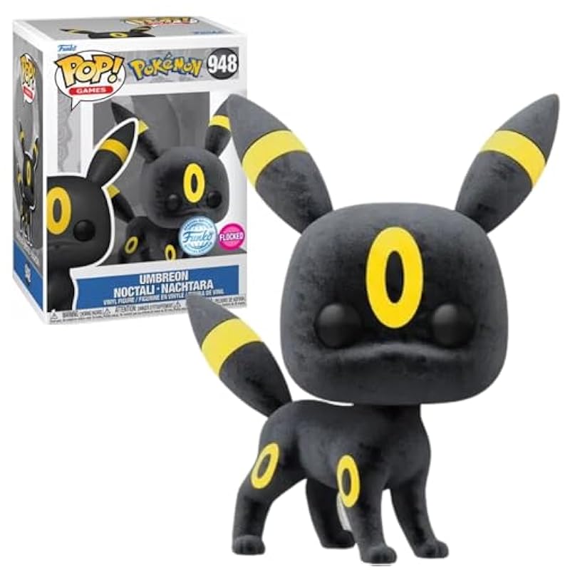 Funko Pop Pokemon Umbreon Noctali with Fur #948 - Exclusive Flocked Special Edition - Pop Figure Funko Bobbleheads