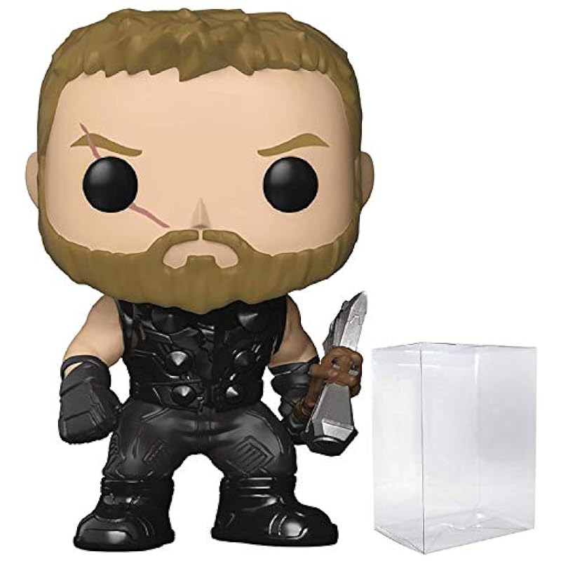 Bobbleheads Funko POP Marvel: Avengers Infinity War - Thor Funko Pop Vinyl Figure (Bundled with Compatible Pop Box Protector Case), Multied, 3.75 inches