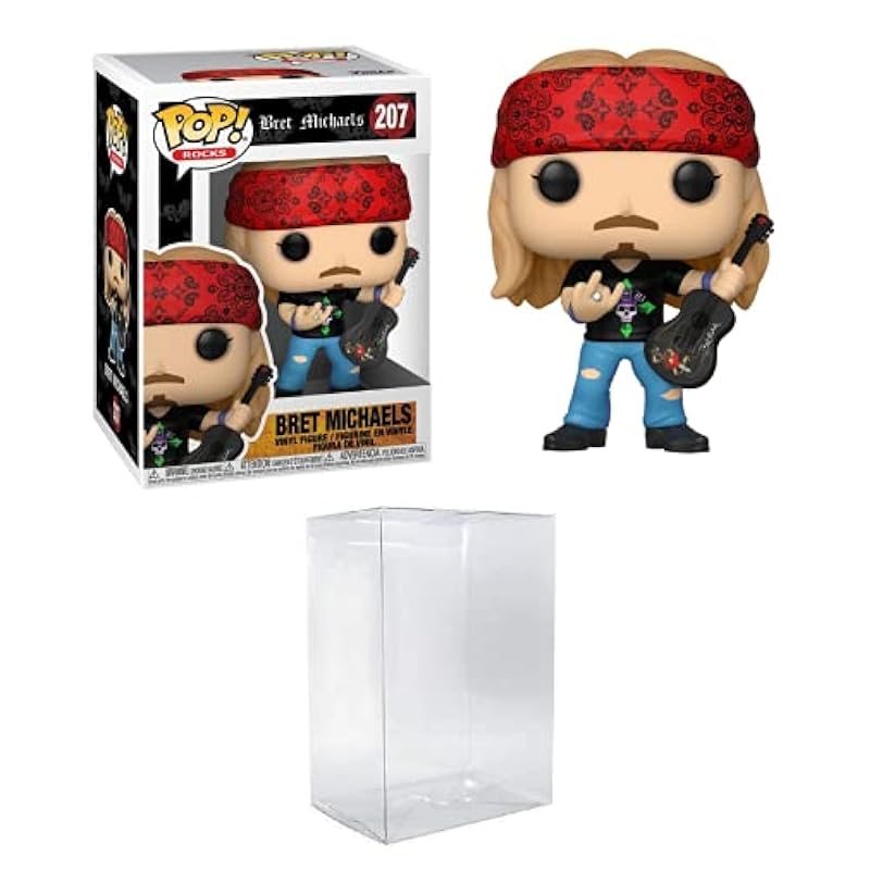Funko Pop! Rocks: Bret Michaels Bundled with EcoTEK Pop Protector Action Figures Funko