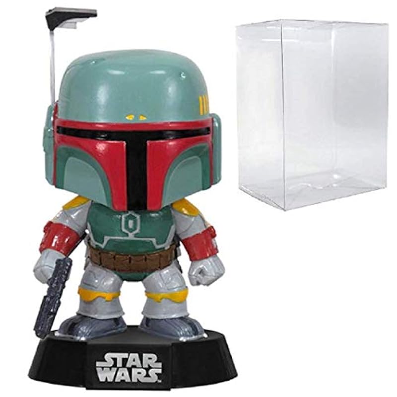 POP Star Wars: The Empire Strikes Back - Boba Fett #08 Funko Pop! Vinyl Figure (Bundled with Compatible Pop Box Protector Case), Multied, 3.75 inches Funko Bobbleheads