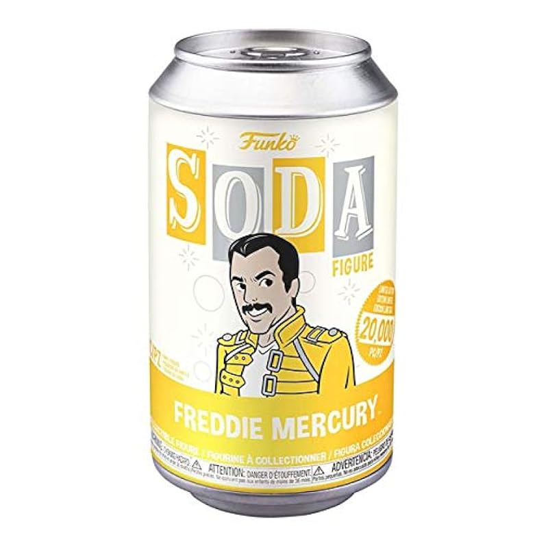 Funko Vinyl SODA: Queen - Freddie Mercury - Glitter - 1/6 Odds for Rare Chase Variant - Collectable Vinyl Figure - Gift Idea - Official Merchandise - Toys for Kids & Adults - Music Fans Action Figures Funko