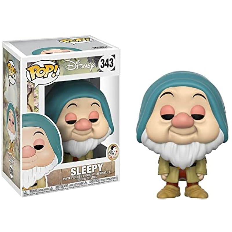 Action Figures Funko POP Disney: Snow White and The Seven Dwarfs - Sleepy Funko Pop! Vinyl Figure (Bundled with Compatible Pop Box Protector Case), Multied, 3.75 inches