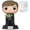 Funko POP Star Wars: The Mandalorian - Luke Skywalker with Grogu Funko Vinyl Figure (Bundled with Compatible Box Protector Case), Multi, 3.75 inches Action Figures