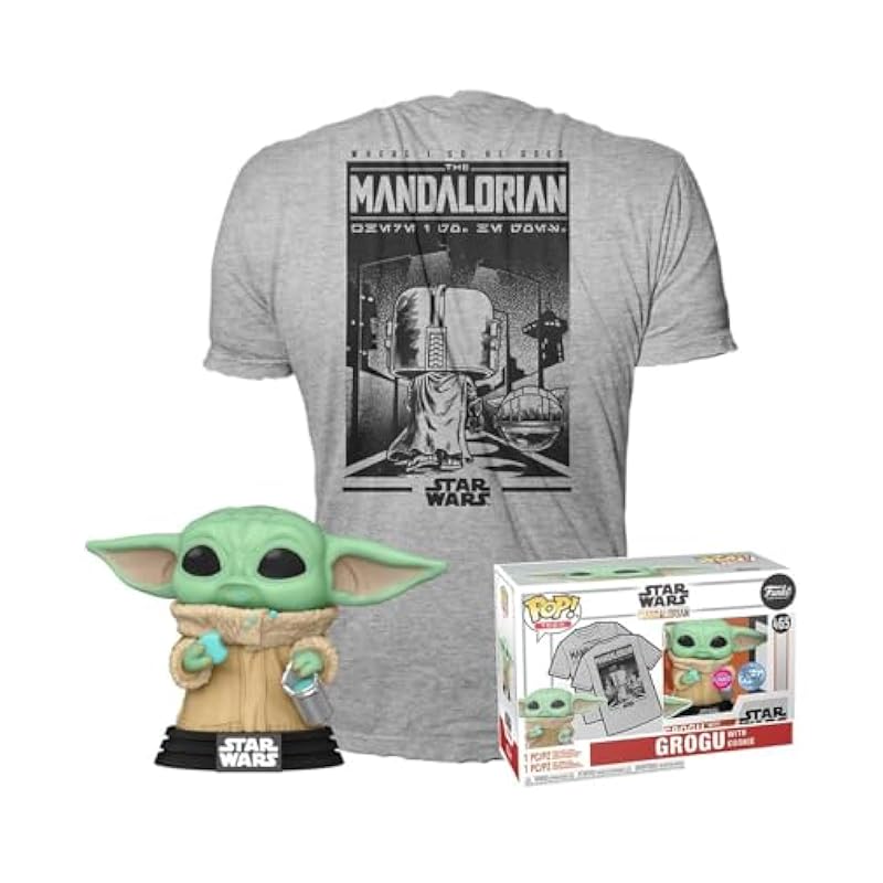 Bobbleheads Funko Funko Pop! & Tee: The Mandalorian - Grogu with Cookies - M Medium