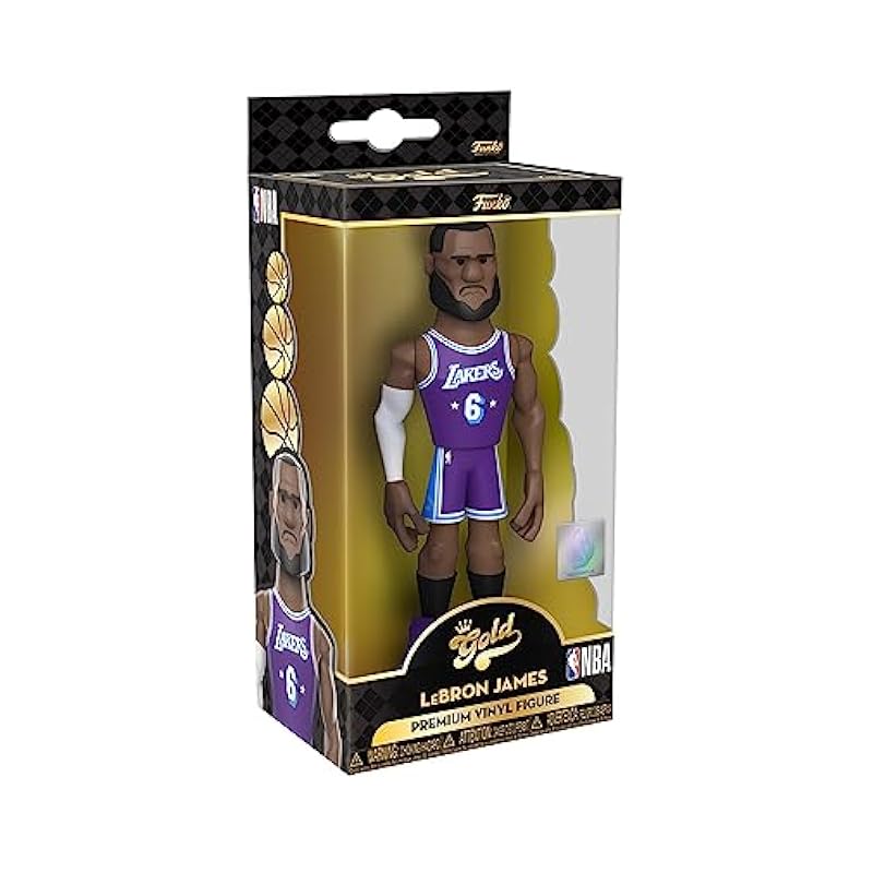 Funko Funko Pop! Gold NBA: Lakers - Lebron James (City) 5" with Chase (Styles May Vary) 1 Count (P Action Figures & Toy Figurines