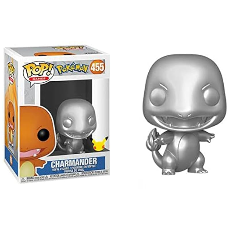 POP Charmander (Silver Metallic) Funko Pop! Vinyl Figure (Bundled with Compatible Pop Box Protector Case) Multi 3.75 inches Funko Action Figures