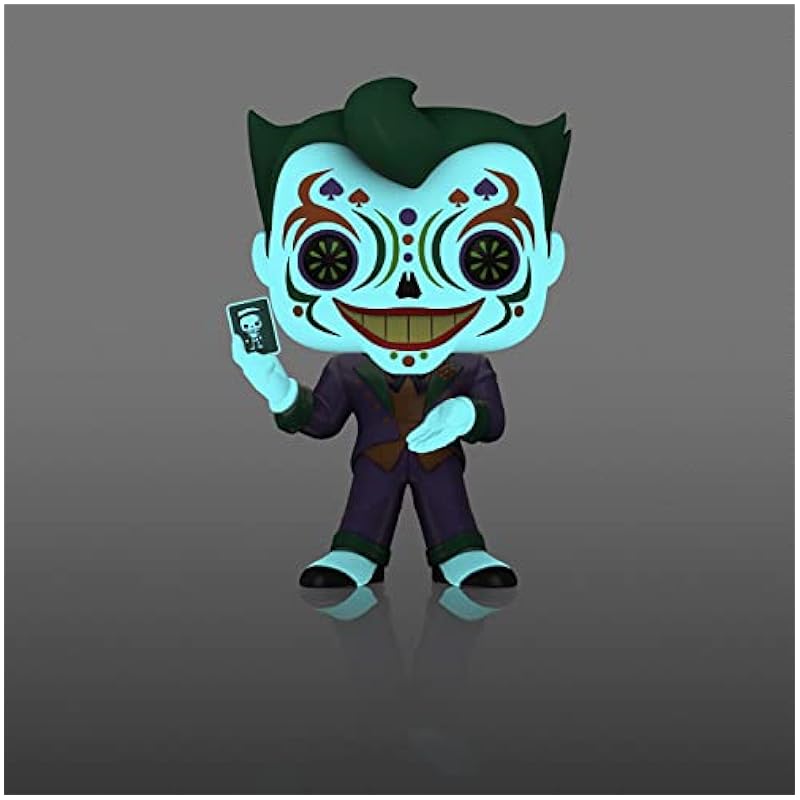 Bobbleheads Funko Funko POP Heroes: Dia De Los DC - Joker (Glow in The Dark), Amazon Exclusive, Multi, (58173)