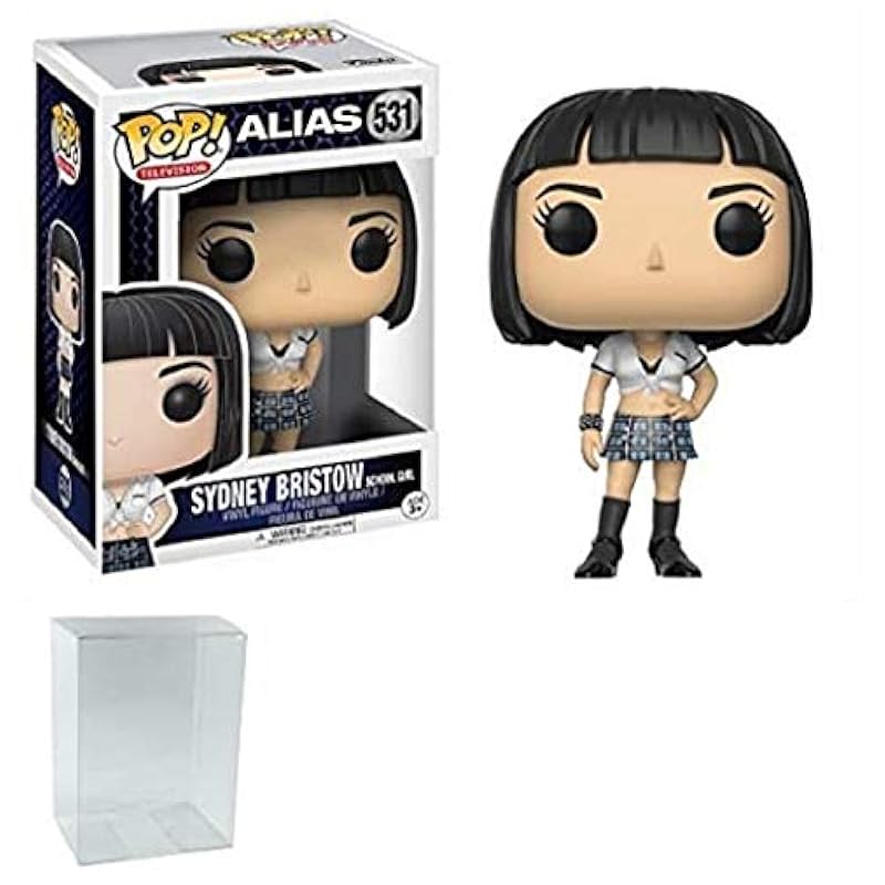 Bobbleheads Funko Funko Pop! TV: Alias - Sydney Bristow School Girl (Black Hair) Vinyl Figure (Bundled with Pop BOX PROTECTOR CASE)