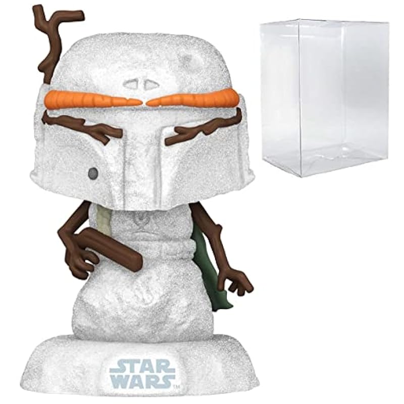 POP Star Wars: Holiday - Snowman Boba Fett Funko Vinyl Figure (Bundled with Compatible Box Protector Case), Multied, 3.75 inches Action Figures Funko