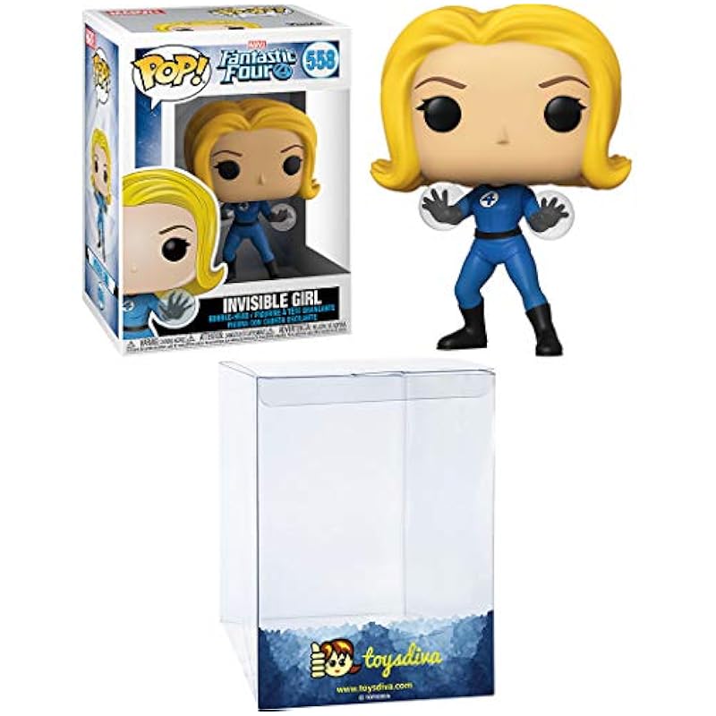 Funko Statues Invisible Girl: Funk o Pop! Vinyl Figure Bundle with 1 Compatible 'ToysDiva' Graphic Protector (558-44986 - B)