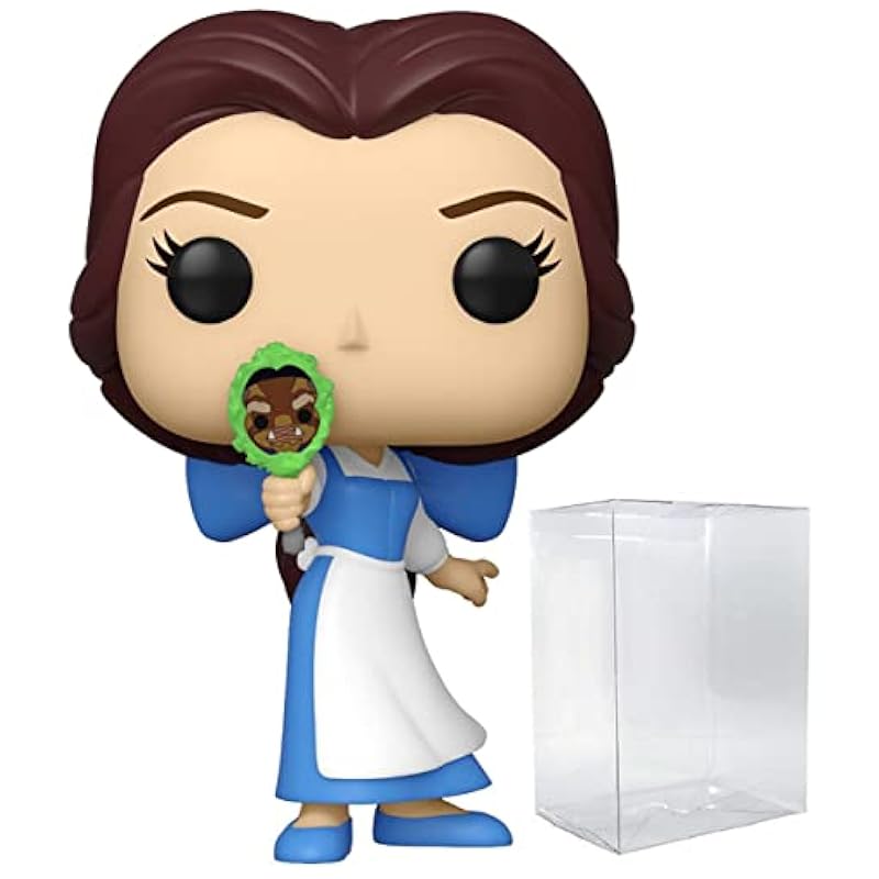 POP Disney: Beauty and The Beast - Peasant Belle with Mirror Funko Vinyl Figure (Bundled with Compatible Box Protector Case), Multi, 3.75 inches Action Figures Funko