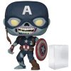 Funko Bobbleheads POP Marvel: What If? - Zombie Captain America Funko Pop! Vinyl Figure (Bundled with Compatible Pop Box Protector Case), Multied, 3.75 inches