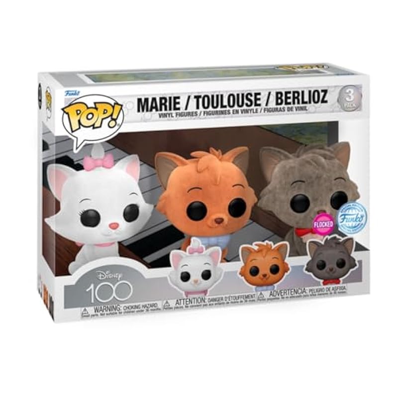 Funko Pop! Disney The Aristocats 3-Pack (Flocked) Special Edition Exclusive Funko Stuffed Animals & Teddy Bears