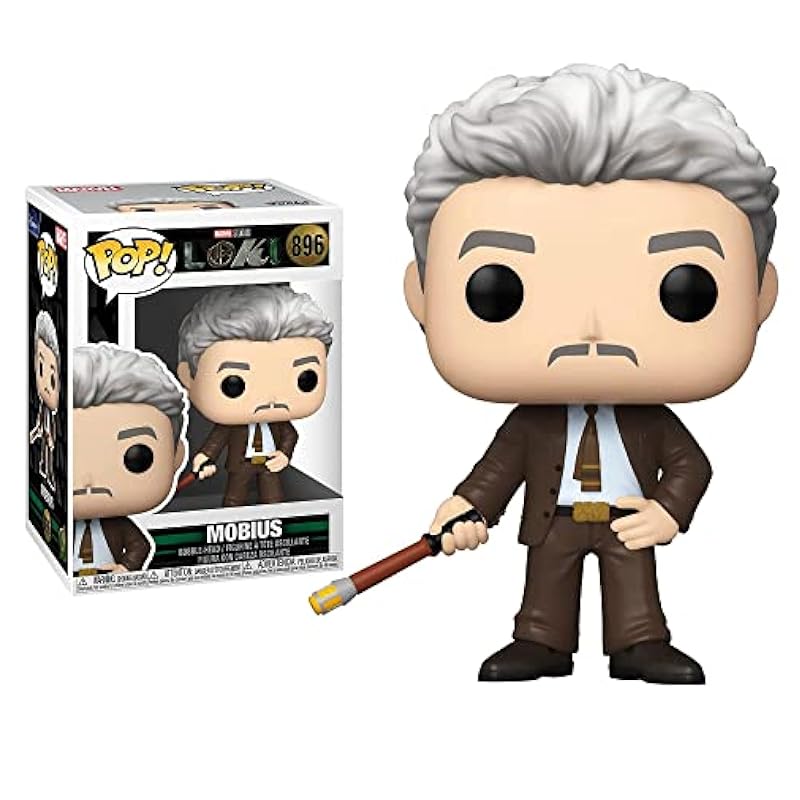 Visit the Funko Store Loki - Mobius Funko Pop Protector Bundle - Marvel: Loki - Mobius #896 Pop Figurine 3.75 Inch with Clear Plastic Pop Protector Case Funko Action Figures