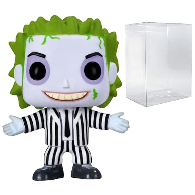 Funko POP Beetlejuice - Beetlejuice Funko Vinyl Figure (Bundled with Compatible Box Protector Case), Multi, 3.75 inches Bobbleheads