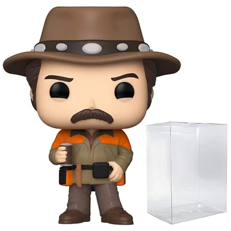 POP Parks and Rec - Hunter Ron Swanson Funko Vinyl Figure (Bundled with Compatible Box Protector Case) Funko Bobbleheads