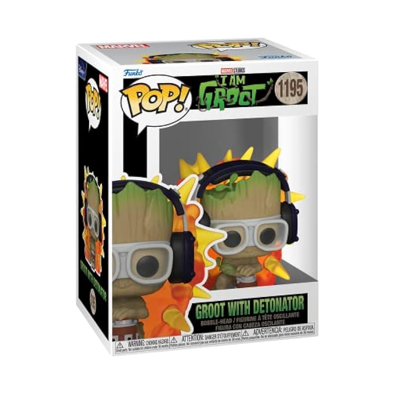 Bobbleheads Funko Funko Pop! Marvel: I Am Groot, Groot with Detonator 3.15 Inch
