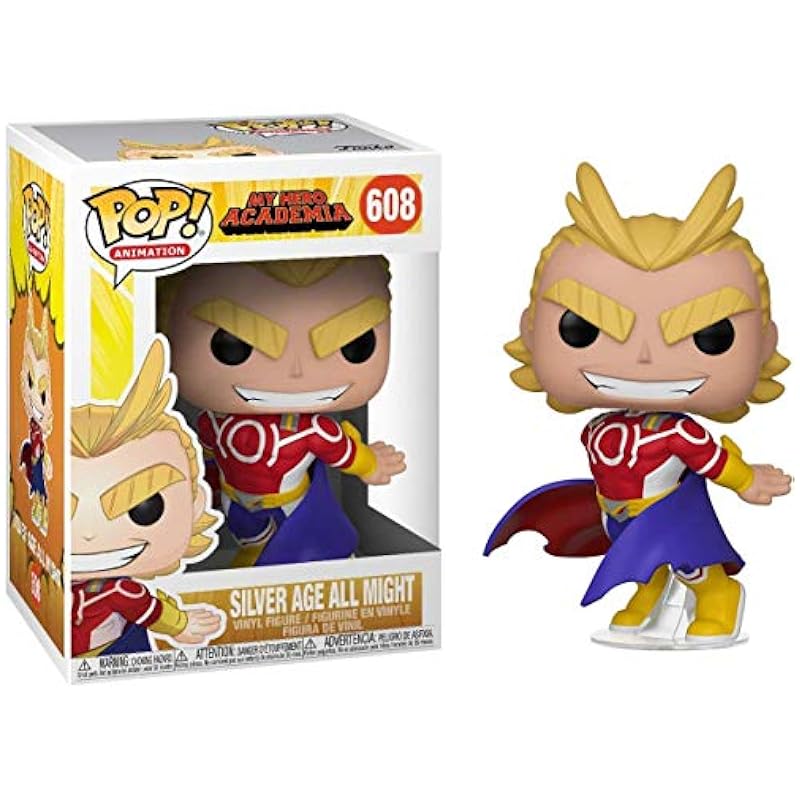 Silver Age All Might: Fun ko Pop! Animation Vinyl Figure & 1 Compatible Graphic Protector Bundle (608-42931 - B) Statues Funko