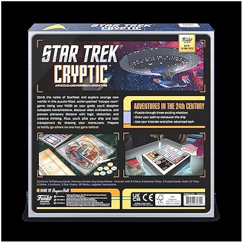 Funko Star Trek Cryptic - A Puzzles and Pathways Adventure for 1 or More Players Ages 10 and Up Standard Board Games Funko