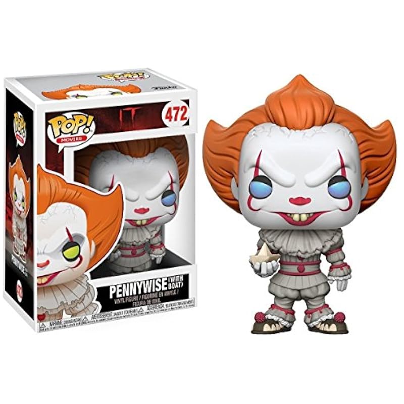 POP Stephen King's It - Pennywise with Boat Funko Vinyl Figure (Bundled with Compatible Box Protector Case), Multied, 3.75 inches Funko Action Figures