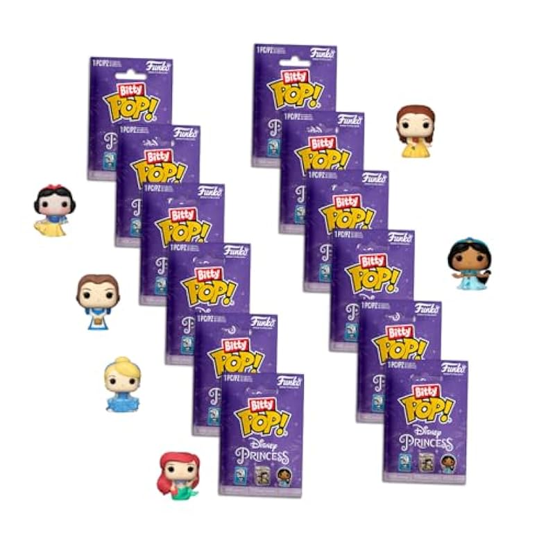 Funko Bobbleheads Funko Bitty Pop! Singles: Disney Princess Mystery Mini Collectible Toys 12-Piece Poly Bag