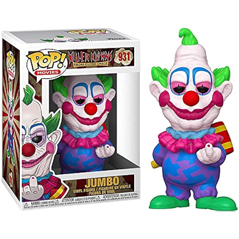 POP Killer Klowns from Outer Space - Jumbo Funko Pop! Vinyl Figure (Bundled with Compatible Pop Box Protector Case), Multied, 3.75 inches Funko Bobbleheads
