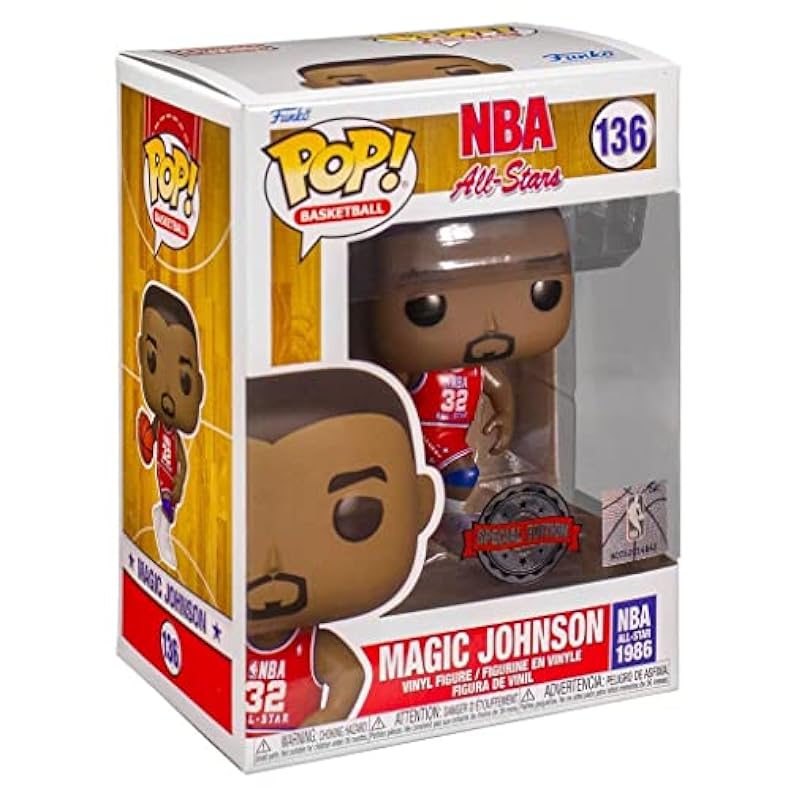POP! NBA All Stars Magic Johnson 136 Target CON 2022 Limited Edition Exclusive with POP Protector Funko Action Figures & Toy Figurines