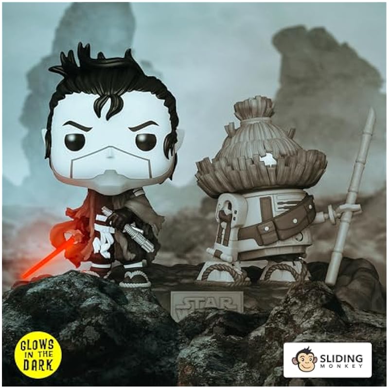 Funko POP! Star Wars: Visions - The Ronin and B5-56 Glow in The Dark Deluxe Pop! Action Figures Funko