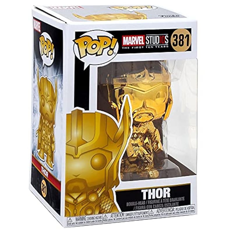 Action Figures Funko Funko Pop Marvel: Studios 10 - Thor (Gold Chrome) Collectible Figure, Multi, Standard