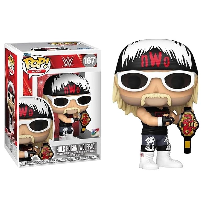 Bobbleheads Funko Funko Hulk Hogan Wolfpac with Black Outfit and NWO Belt + Pop Protector: WWE Pop! Wrestling Vinyl Figure (Gift Set Bundled with ToyBop Brand Box Protector Collector Case)