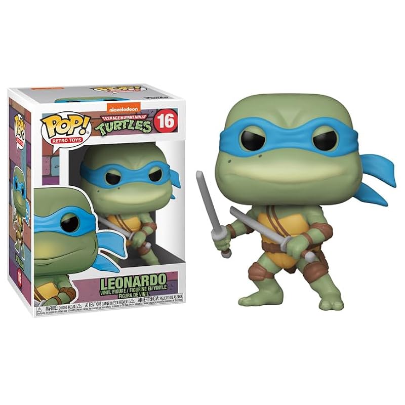 Funko TMNT + Protector: Teenage Mutant Ninja Turtle Pop! Retro Toys Vinyl Figure (Bundled with ToyBop Box Protector Collector Case) (Leonardo) Bobbleheads Funko