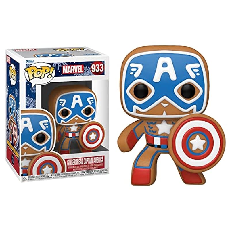 Funko Funko Pop Marvel Gingerbread Holiday + Protector: Pop! Vinyl Figure (Gift Set Bundled with ToyBop Box Protector Collector Case) (Gingerbread Captain America) Bobbleheads